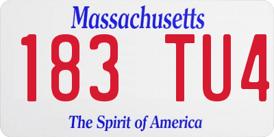 MA license plate 183TU4