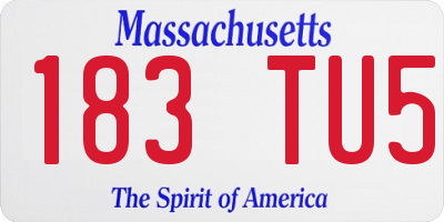 MA license plate 183TU5