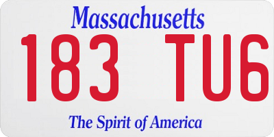 MA license plate 183TU6