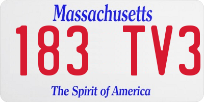 MA license plate 183TV3