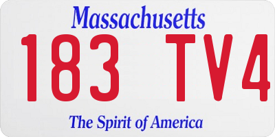 MA license plate 183TV4