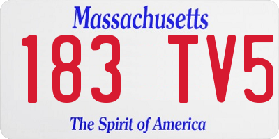 MA license plate 183TV5