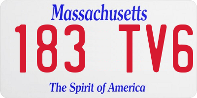 MA license plate 183TV6
