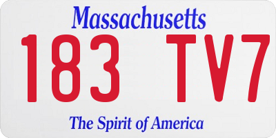 MA license plate 183TV7