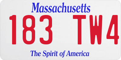 MA license plate 183TW4