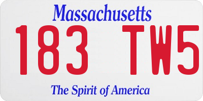 MA license plate 183TW5