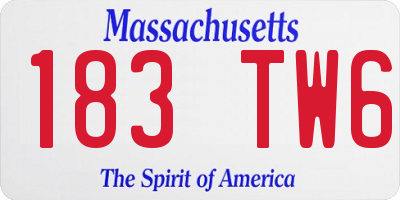 MA license plate 183TW6
