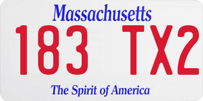 MA license plate 183TX2