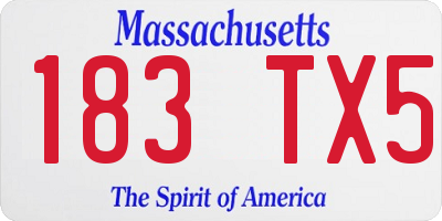 MA license plate 183TX5