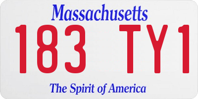 MA license plate 183TY1