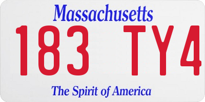 MA license plate 183TY4