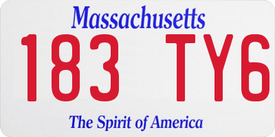 MA license plate 183TY6