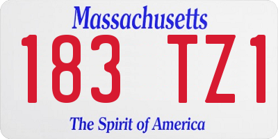 MA license plate 183TZ1