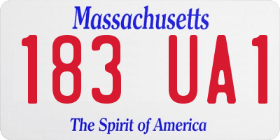 MA license plate 183UA1