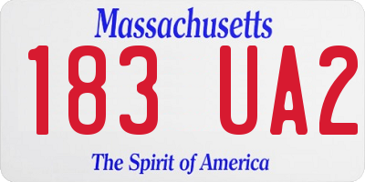 MA license plate 183UA2