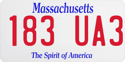 MA license plate 183UA3