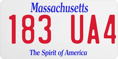 MA license plate 183UA4