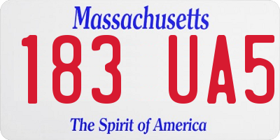 MA license plate 183UA5