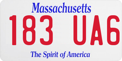 MA license plate 183UA6