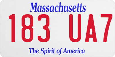 MA license plate 183UA7