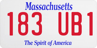 MA license plate 183UB1