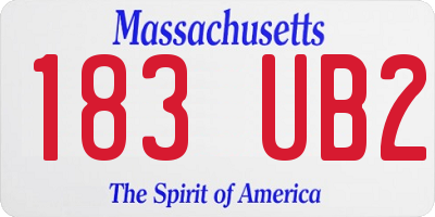 MA license plate 183UB2