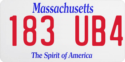 MA license plate 183UB4