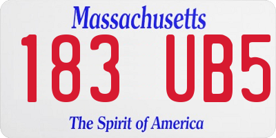MA license plate 183UB5