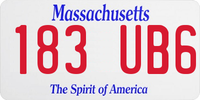 MA license plate 183UB6