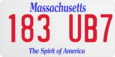 MA license plate 183UB7