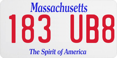 MA license plate 183UB8