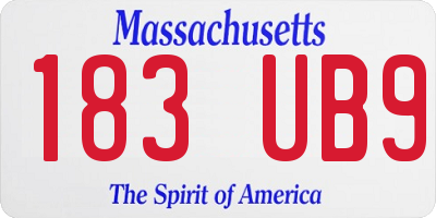 MA license plate 183UB9