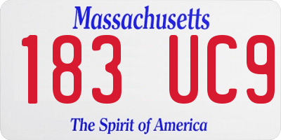 MA license plate 183UC9