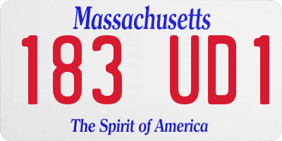 MA license plate 183UD1