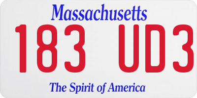 MA license plate 183UD3