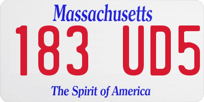 MA license plate 183UD5