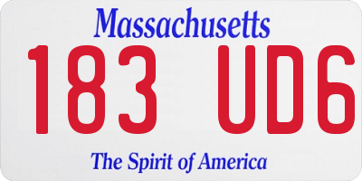 MA license plate 183UD6