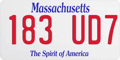 MA license plate 183UD7