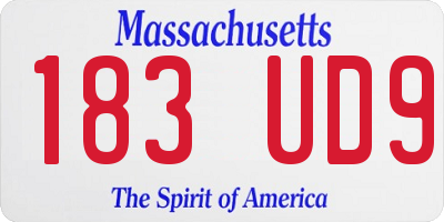 MA license plate 183UD9