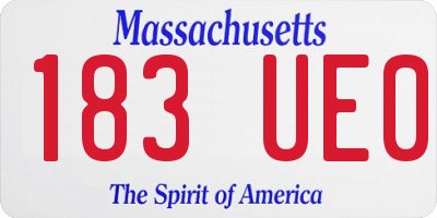 MA license plate 183UE0