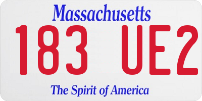 MA license plate 183UE2
