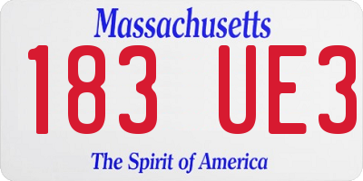MA license plate 183UE3