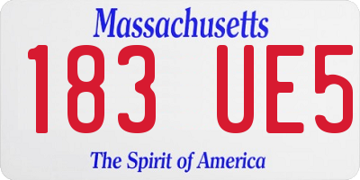 MA license plate 183UE5