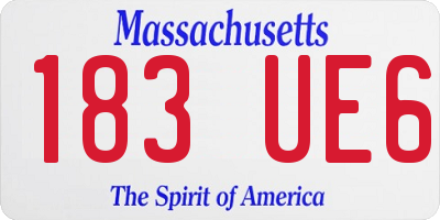 MA license plate 183UE6