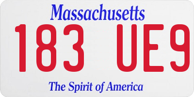 MA license plate 183UE9