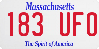 MA license plate 183UF0