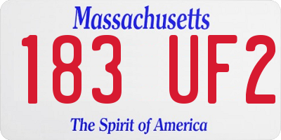 MA license plate 183UF2