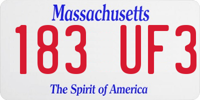 MA license plate 183UF3