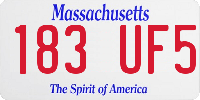 MA license plate 183UF5