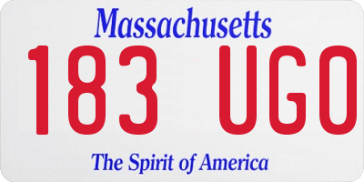 MA license plate 183UG0